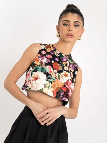 Cropped-Top-Floral