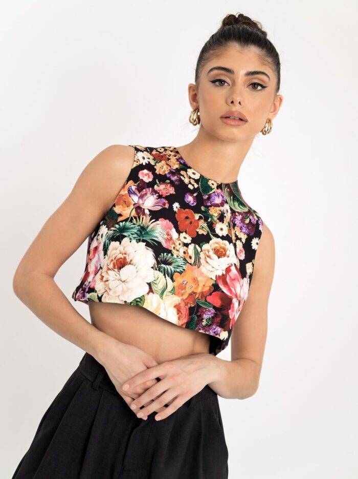 Cropped-Top-Floral